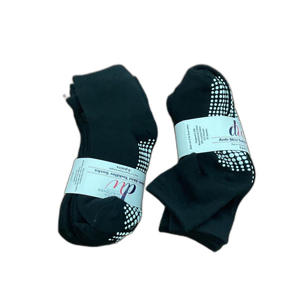 Debra Weitzner Kids Non-Slip Socks, 12-Pack Black